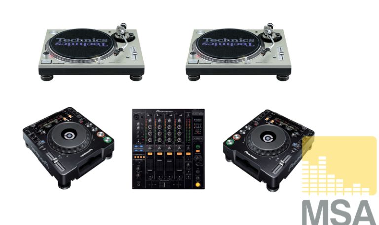 DJ-set 2: 1x DJM-800 + 2x CDJ-2000 + 2x SL-1200 MK2