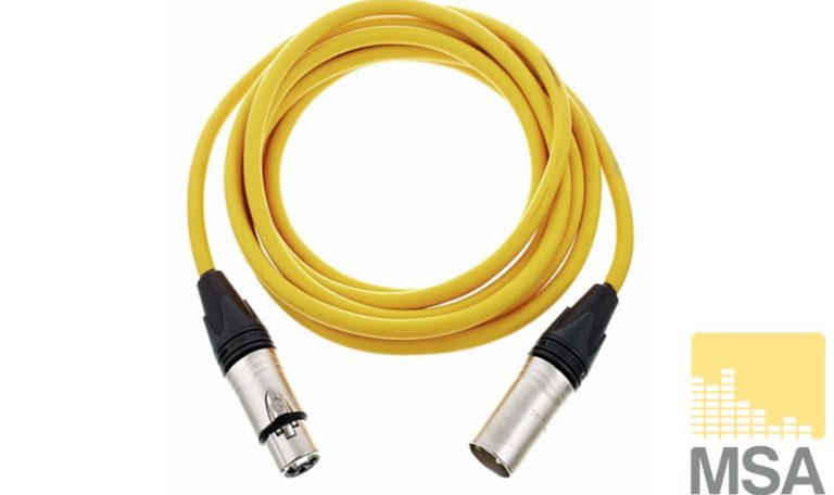 DMX-kabel 3-polig geel 1 meter