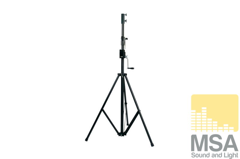 Lichtstatief zwart Wind-up max 4 mtr, max load 25 Kg