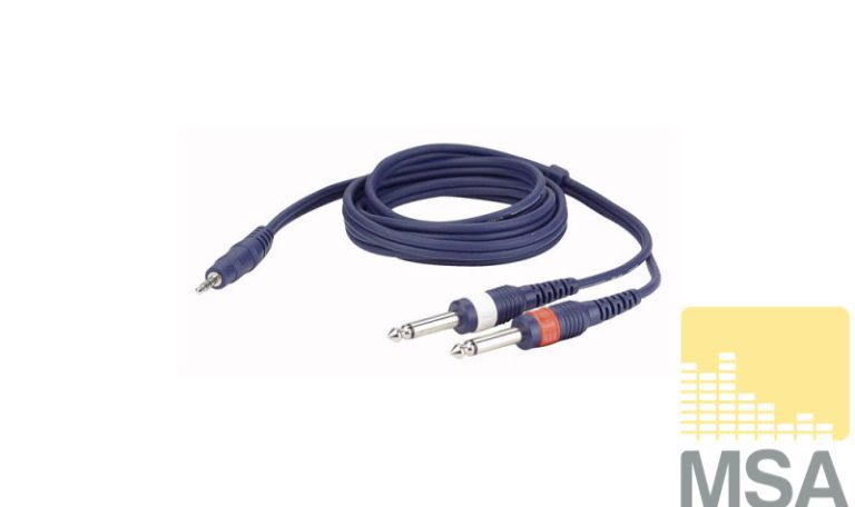2x 6,3 Jack -> 3,5 Jack stereo 1,5 meter