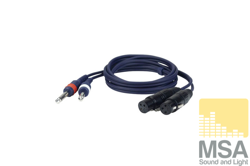 2x XLR female -> 2x 6,3 Jack male 1,5 mtr