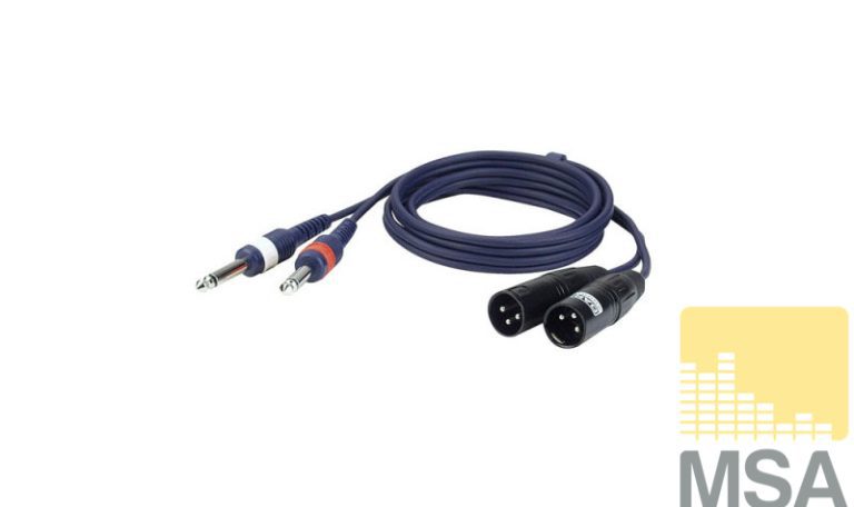 2x XLR male -> 2x 6,3 Jack male 1,5 meter