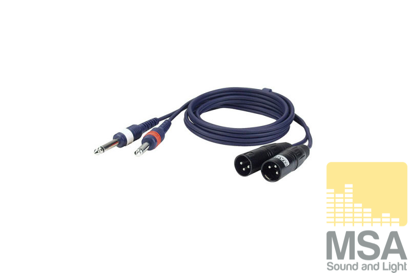 2x XLR male -> 2x 6,3 Jack male 1,5 mtr