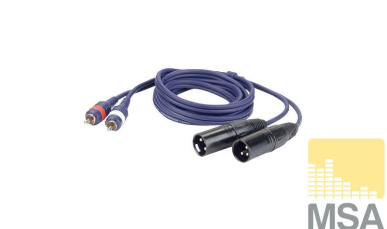 2x XLR male -> 2x Cinch male 1,5 meter
