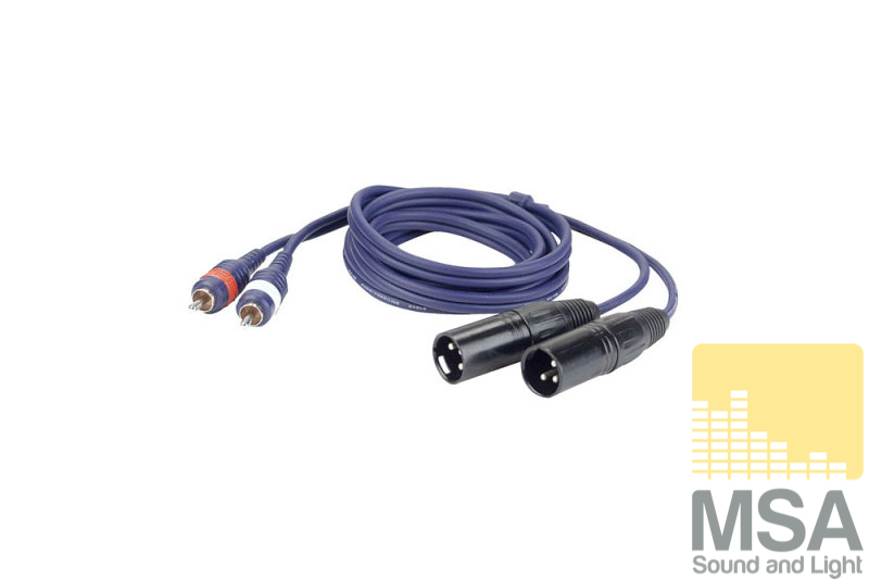 2x XLR male -> 2x Chinch male 1,5 mtr