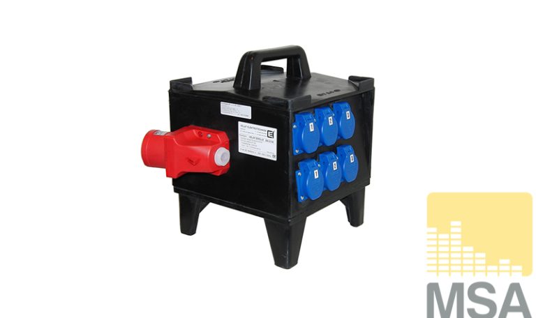 32 Amp 5-polig -> 6x Schuko 16 Amp (verdeelpaddestoel)