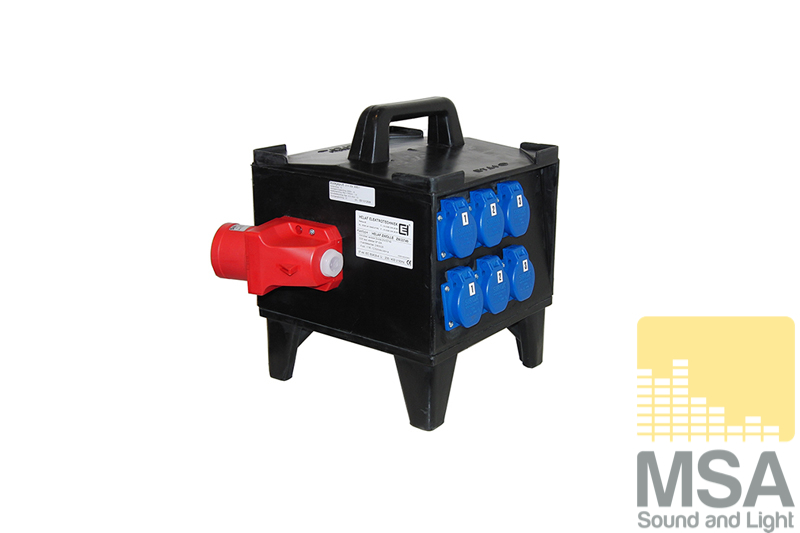 32 Amp 5 polig -> 6x Schuko 16 Amp (verdeel paddestoel)