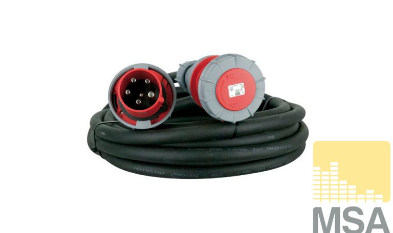 63 Amp krachtverlengkabel 5-polig 25 meter