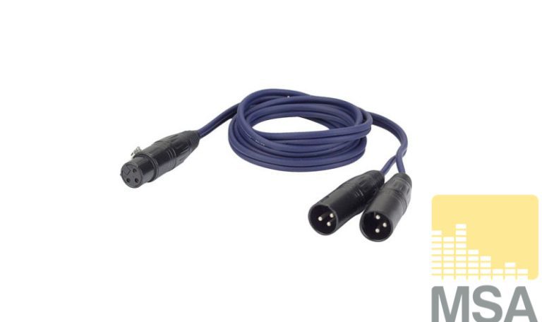 XLR female -> 2x XLR male 1,5 meter (Y-kabel)