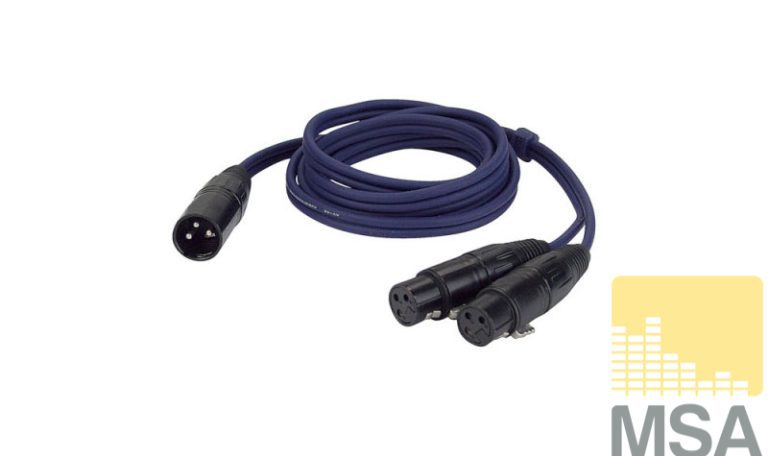 XLR male -> 2x XLR female 1,5 meter (Y-kabel)