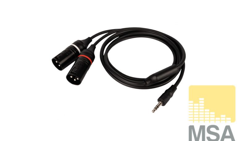 2x XLR male -> 3,5 Jack stereo 1,5 meter