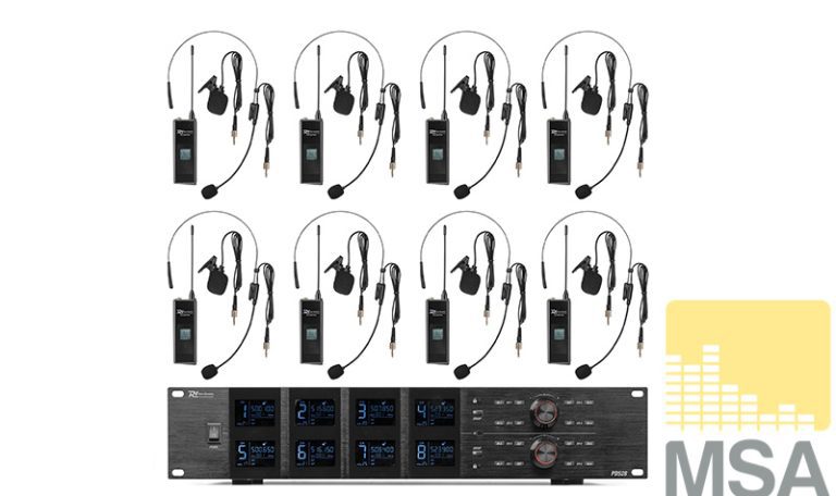 Power Dynamics PD528B UHF draadloos microfoonsysteem met 8 bodypack microfoons